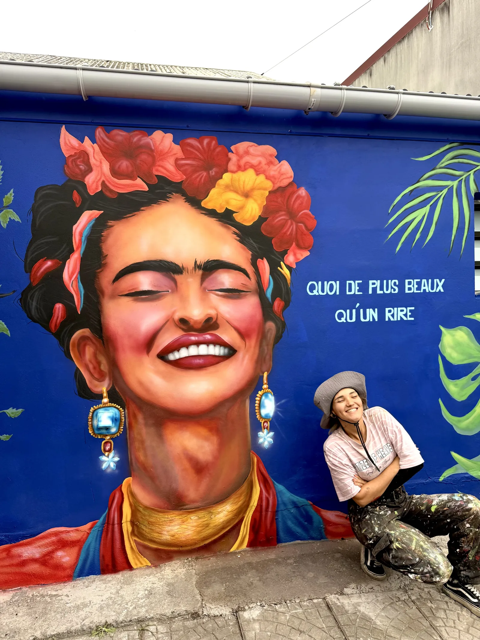 Fresque noir et blanc intérieure — Clem&Natha La Réunion