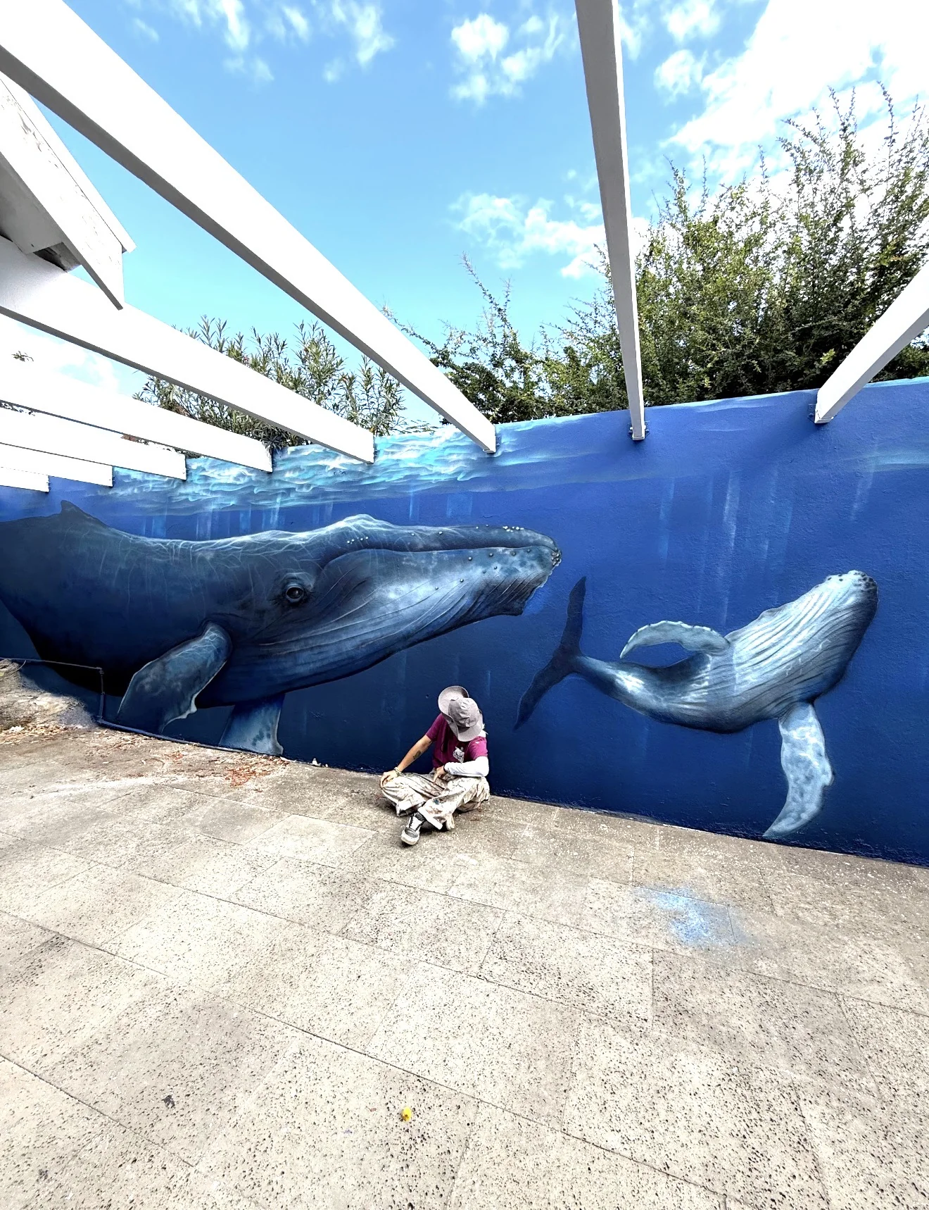 Fresque tropicale panoramique extérieure — Clem&Natha La Réunion