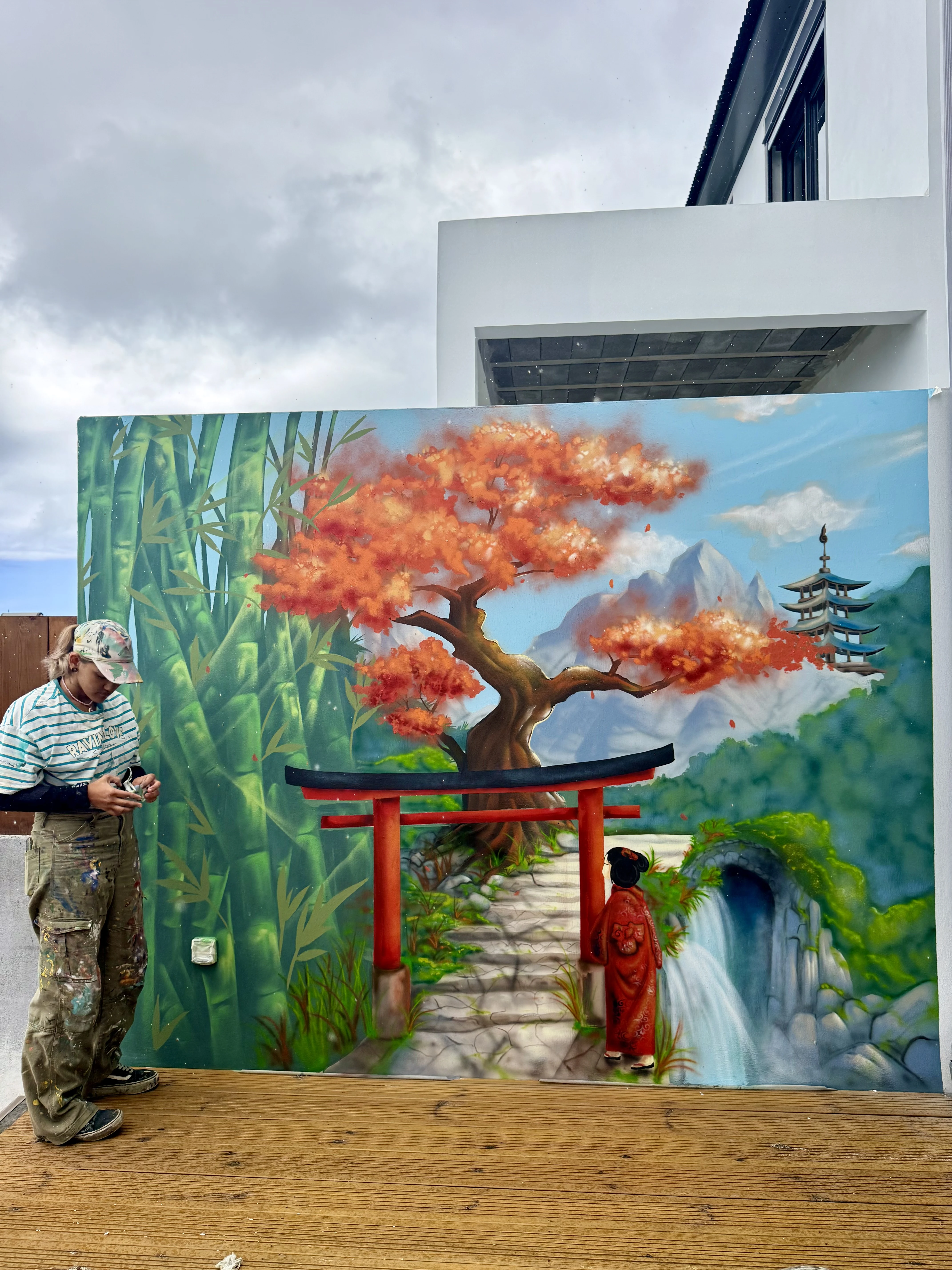 Fresque réaliste extérieure maison — Clem&Natha La Réunion