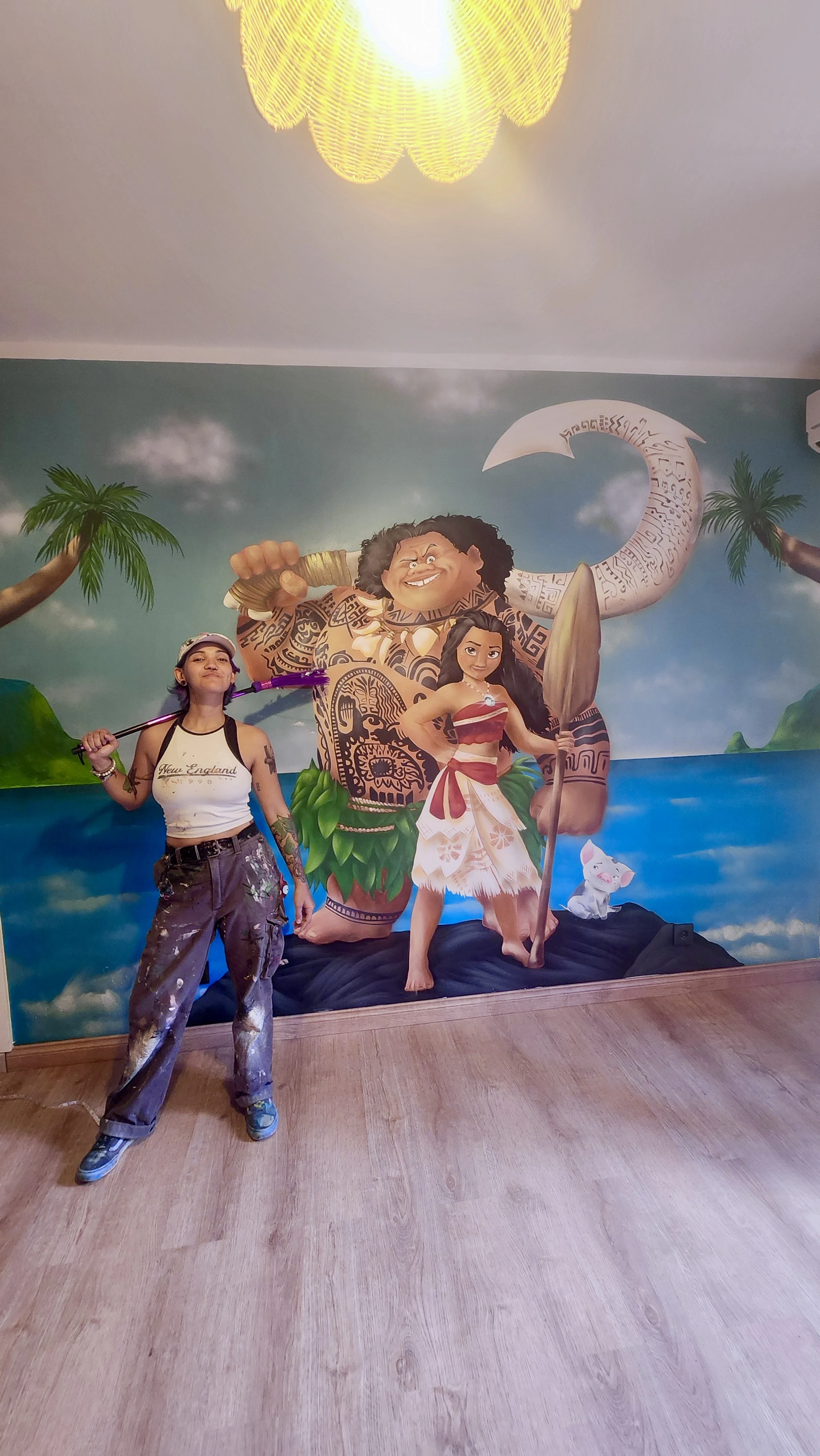 Fresque tropicale extérieure restaurant — Clem&Natha La Réunion